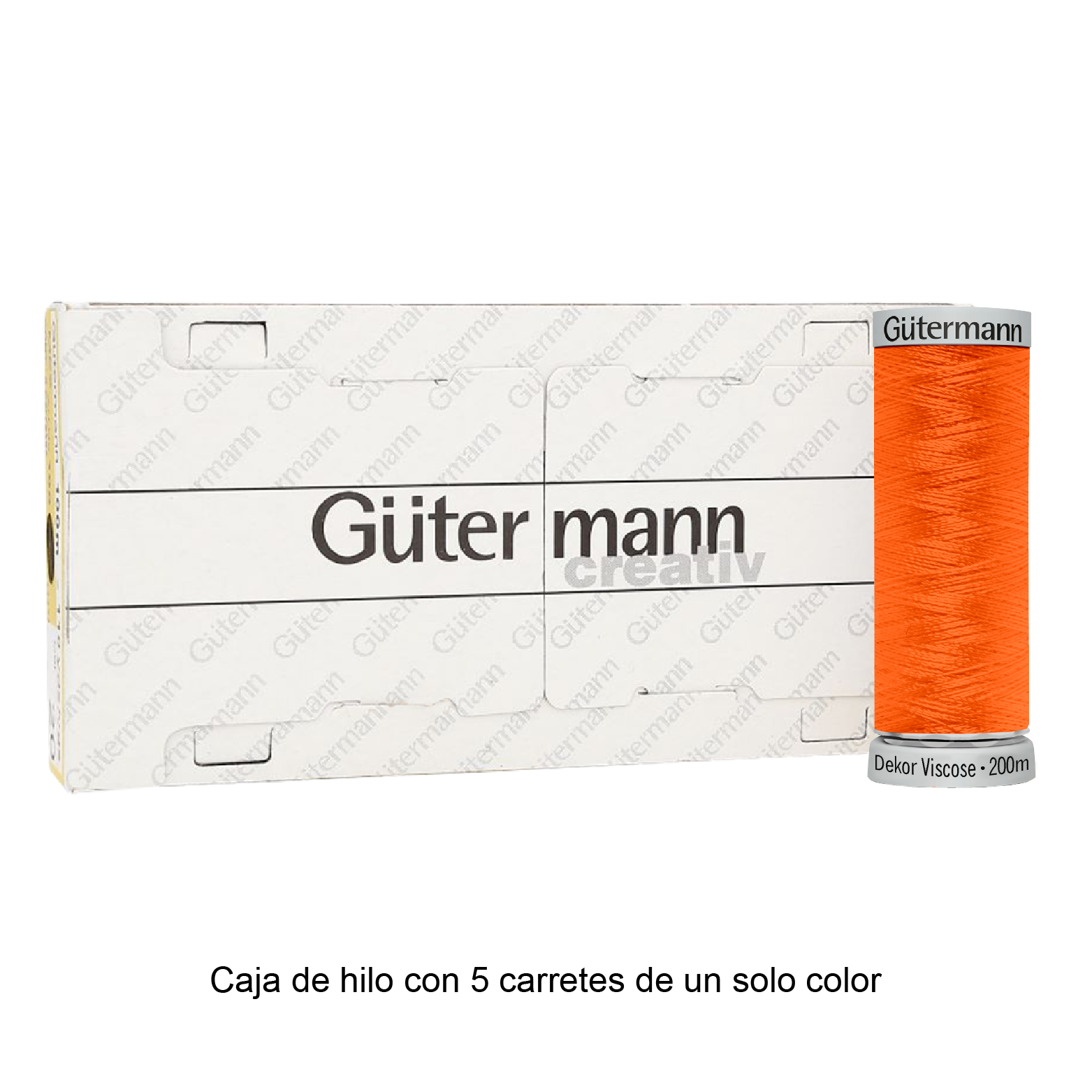 Hilo Gütermann Dekor Viscose de 200m caja con 5 carretes de un color