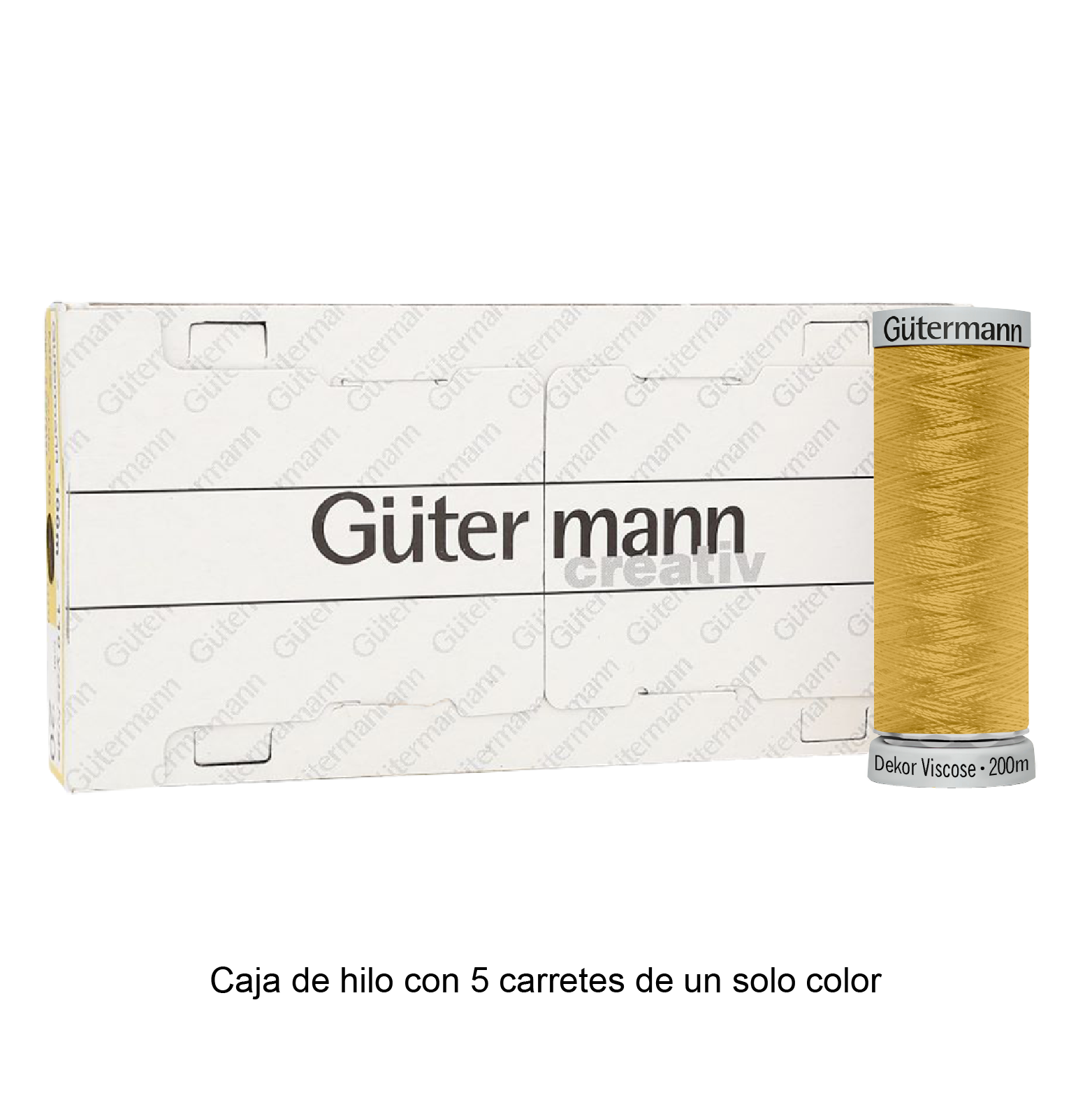 Hilo Gütermann Dekor Viscose de 200m caja con 5 carretes de un color