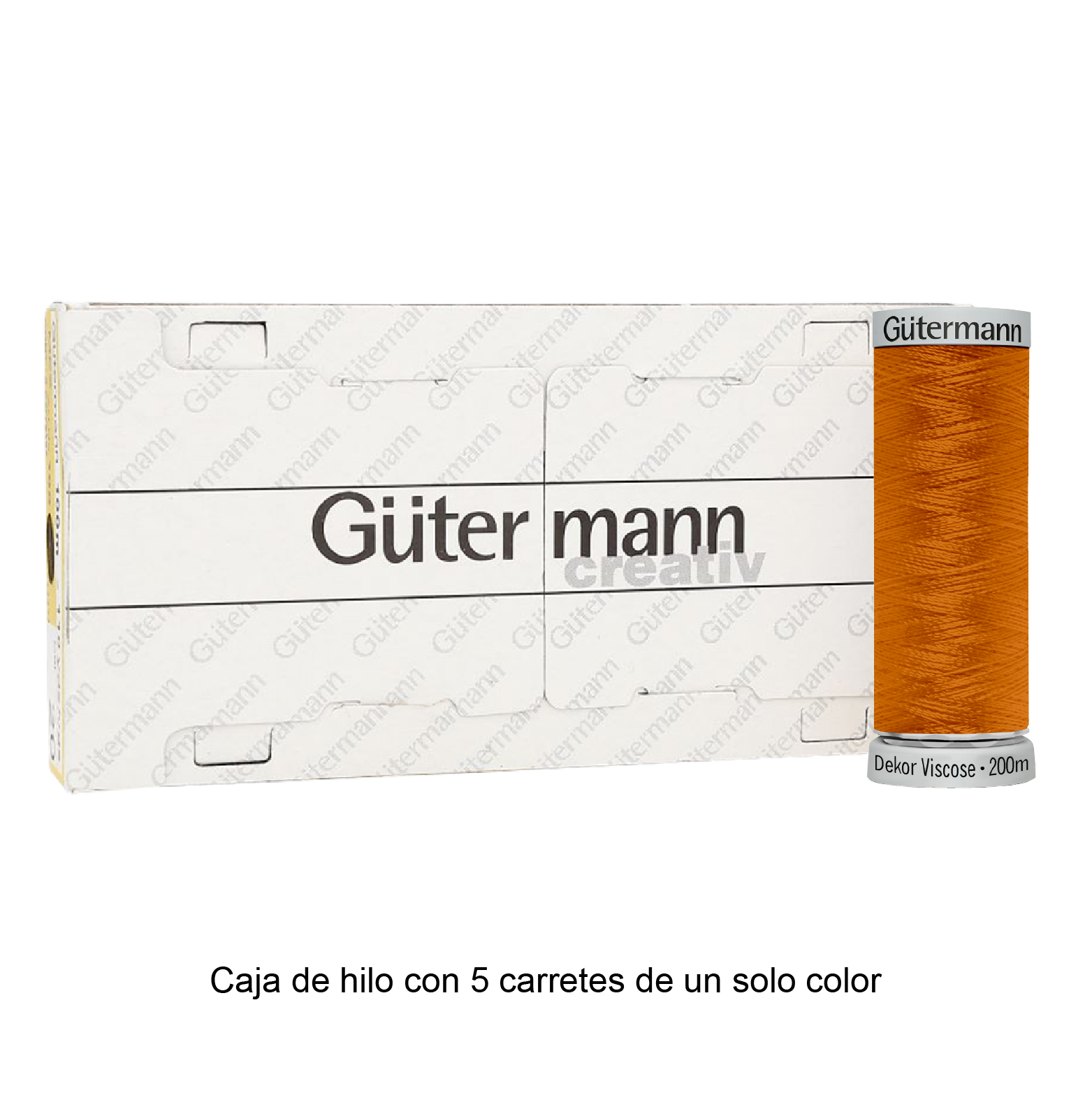 Hilo Gütermann Dekor Viscose de 200m caja con 5 carretes de un color