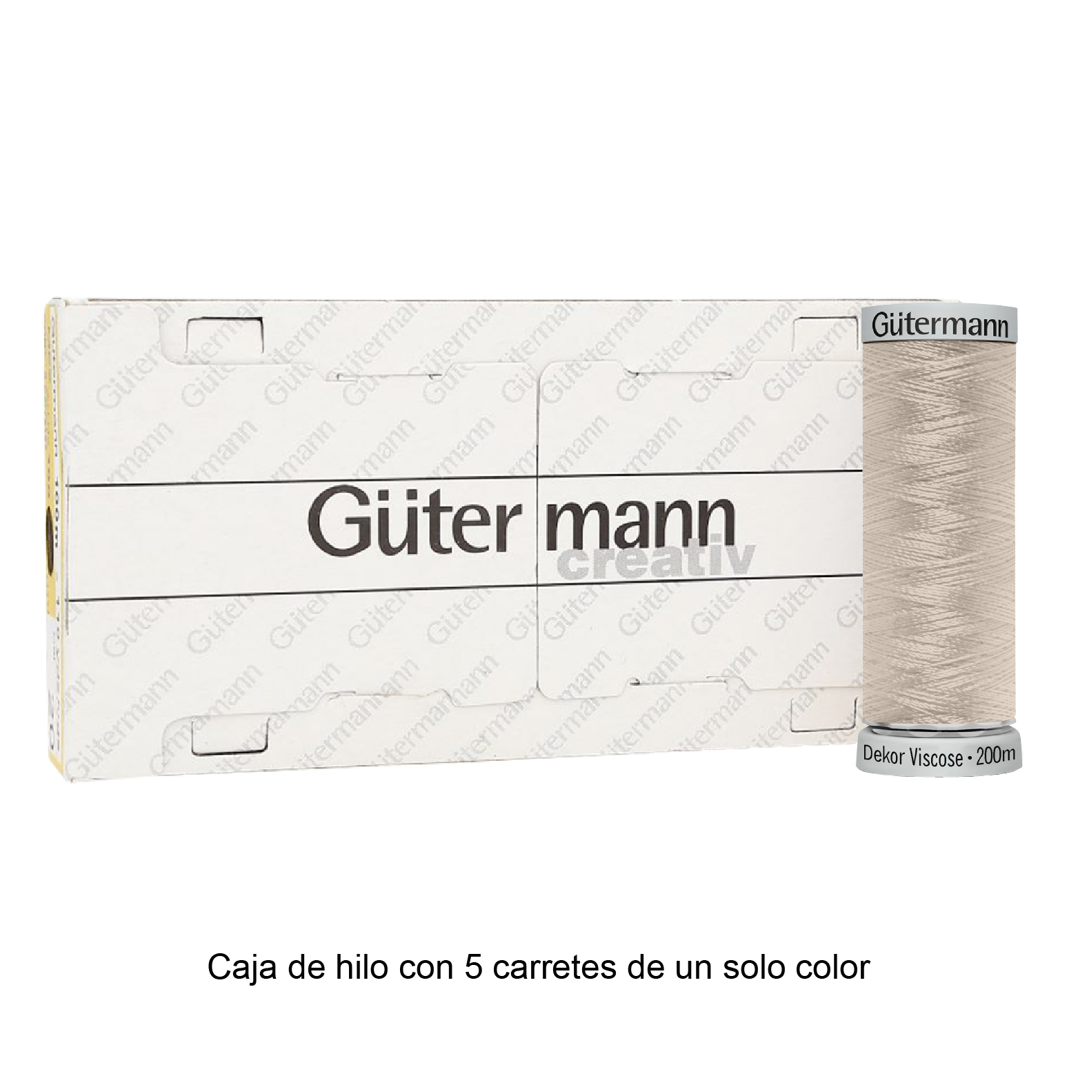 Hilo Gütermann Dekor Viscose de 200m caja con 5 carretes de un color