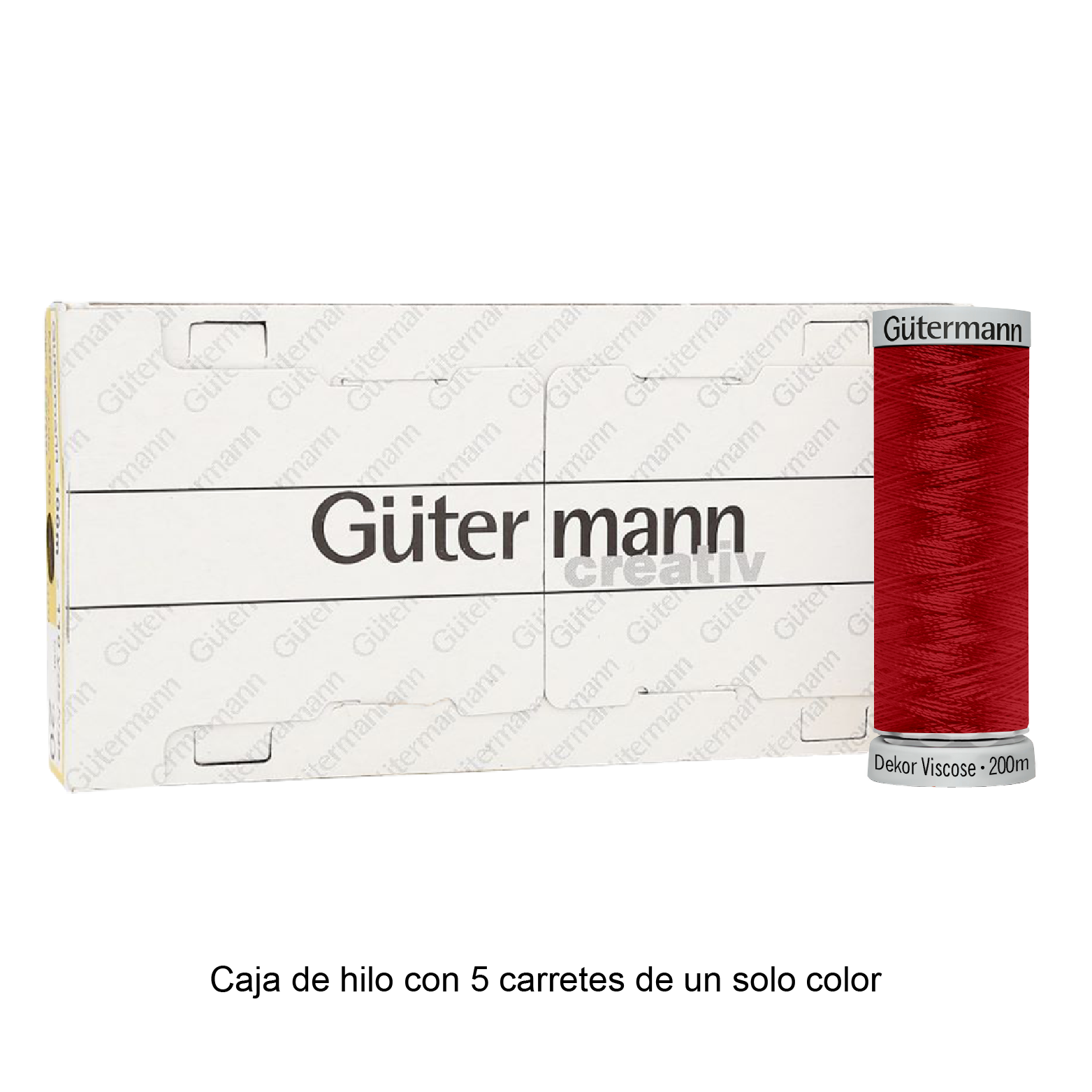 Hilo Gütermann Dekor Viscose de 200m caja con 5 carretes de un color