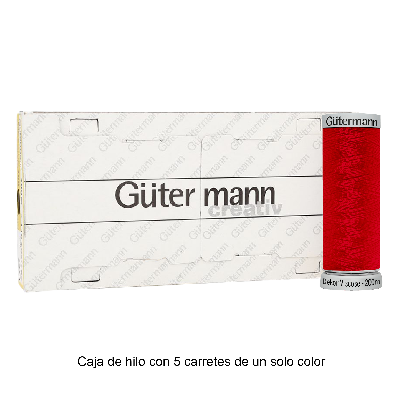 Hilo Gütermann Dekor Viscose de 200m caja con 5 carretes de un color
