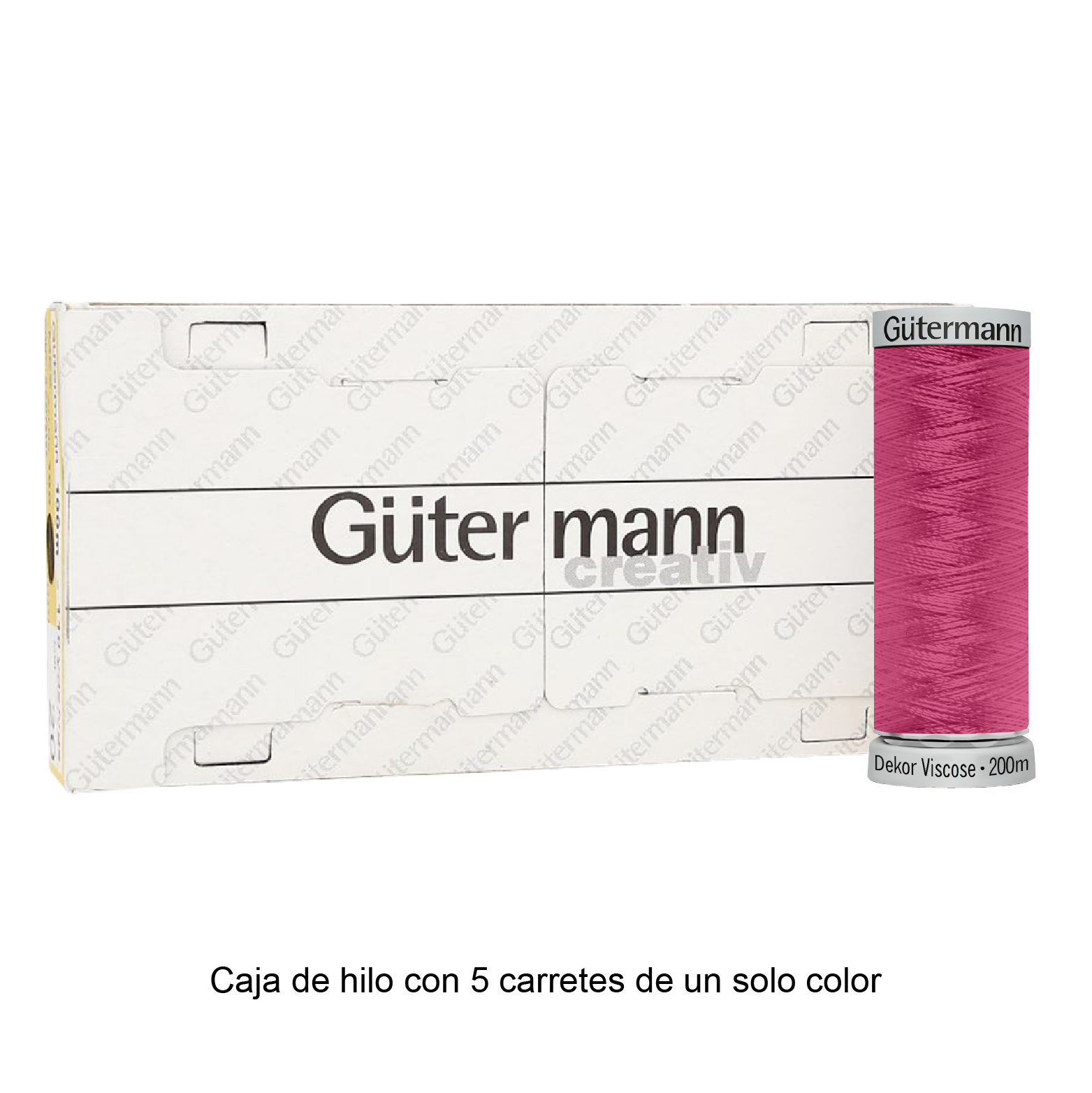 Hilo Gütermann Dekor Viscose de 200m caja con 5 carretes de un color
