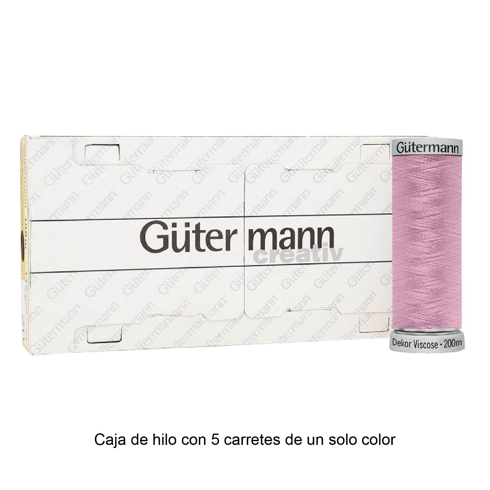 Hilo Gütermann Dekor Viscose de 200m caja con 5 carretes de un color