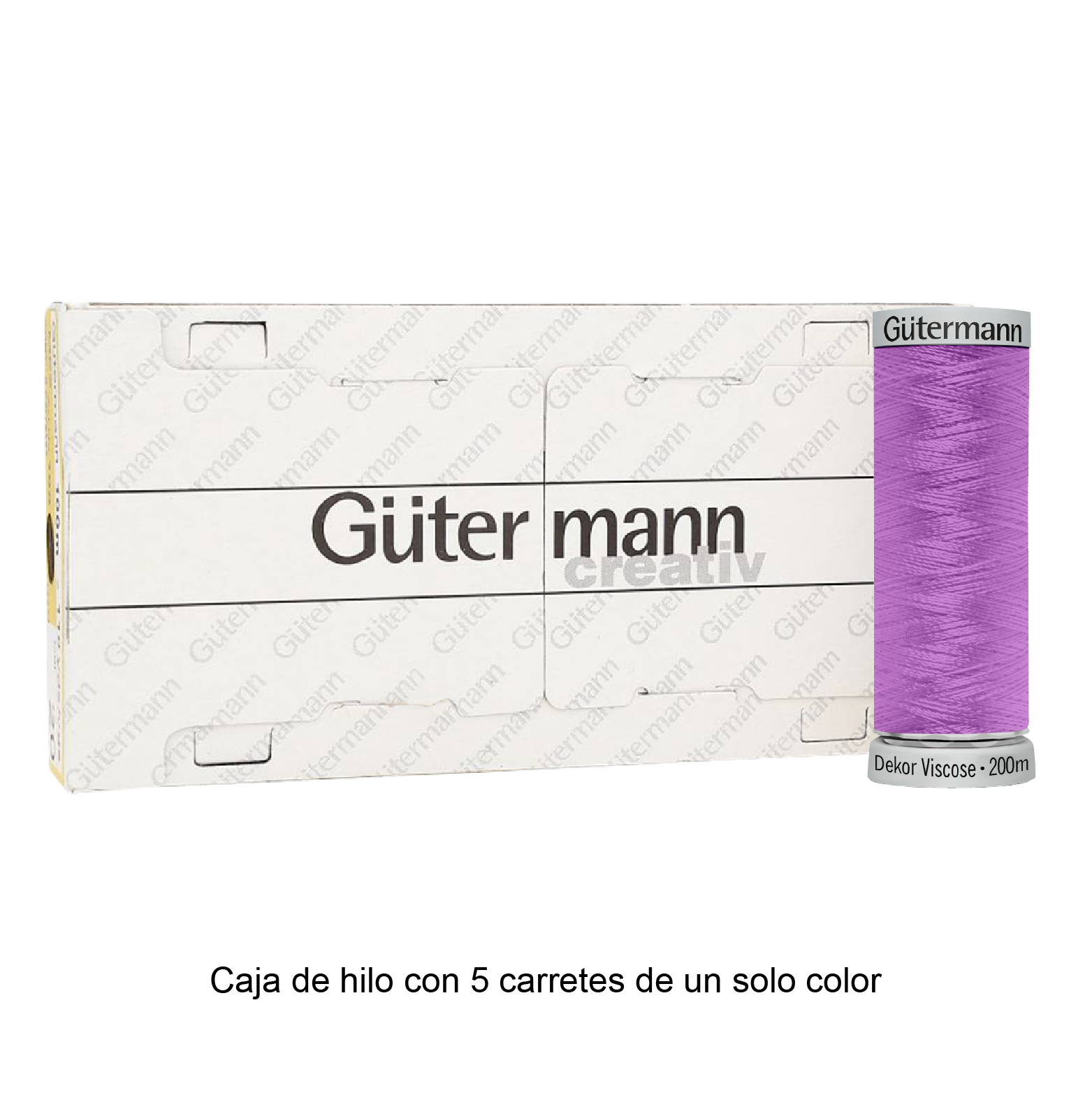 Hilo Gütermann Dekor Viscose de 200m caja con 5 carretes de un color