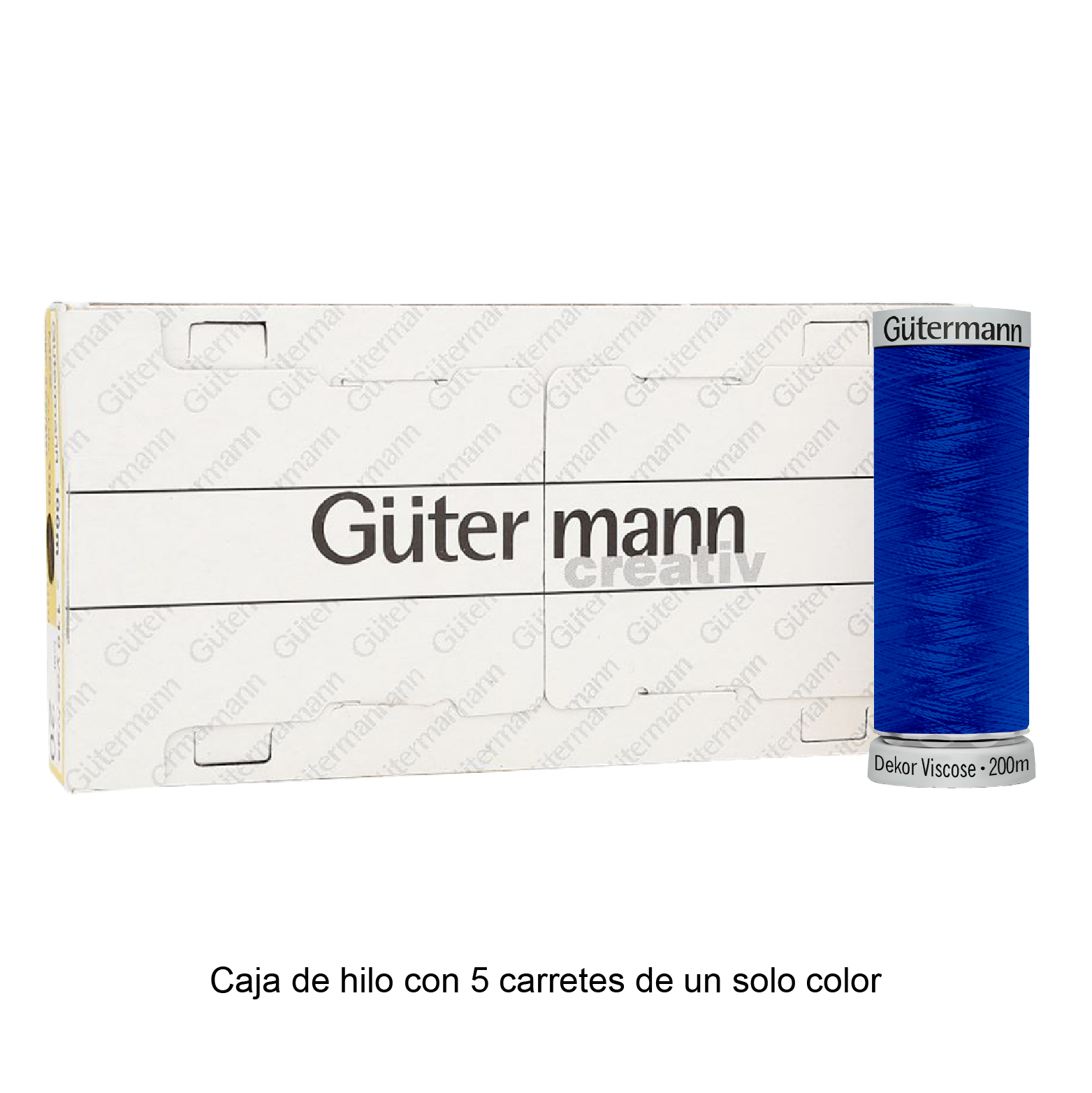 Hilo Gütermann Dekor Viscose de 200m caja con 5 carretes de un color
