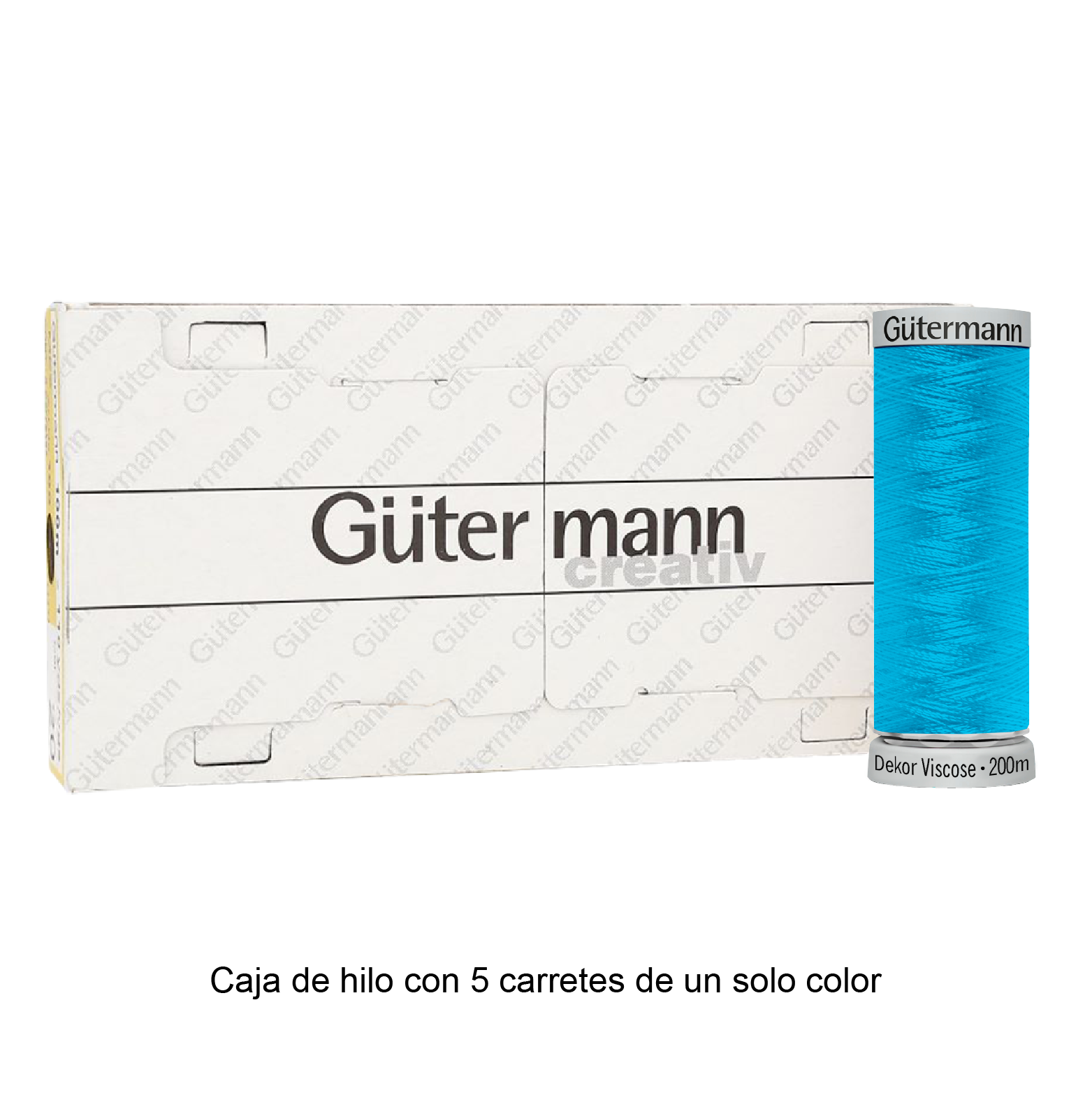 Hilo Gütermann Dekor Viscose de 200m caja con 5 carretes de un color