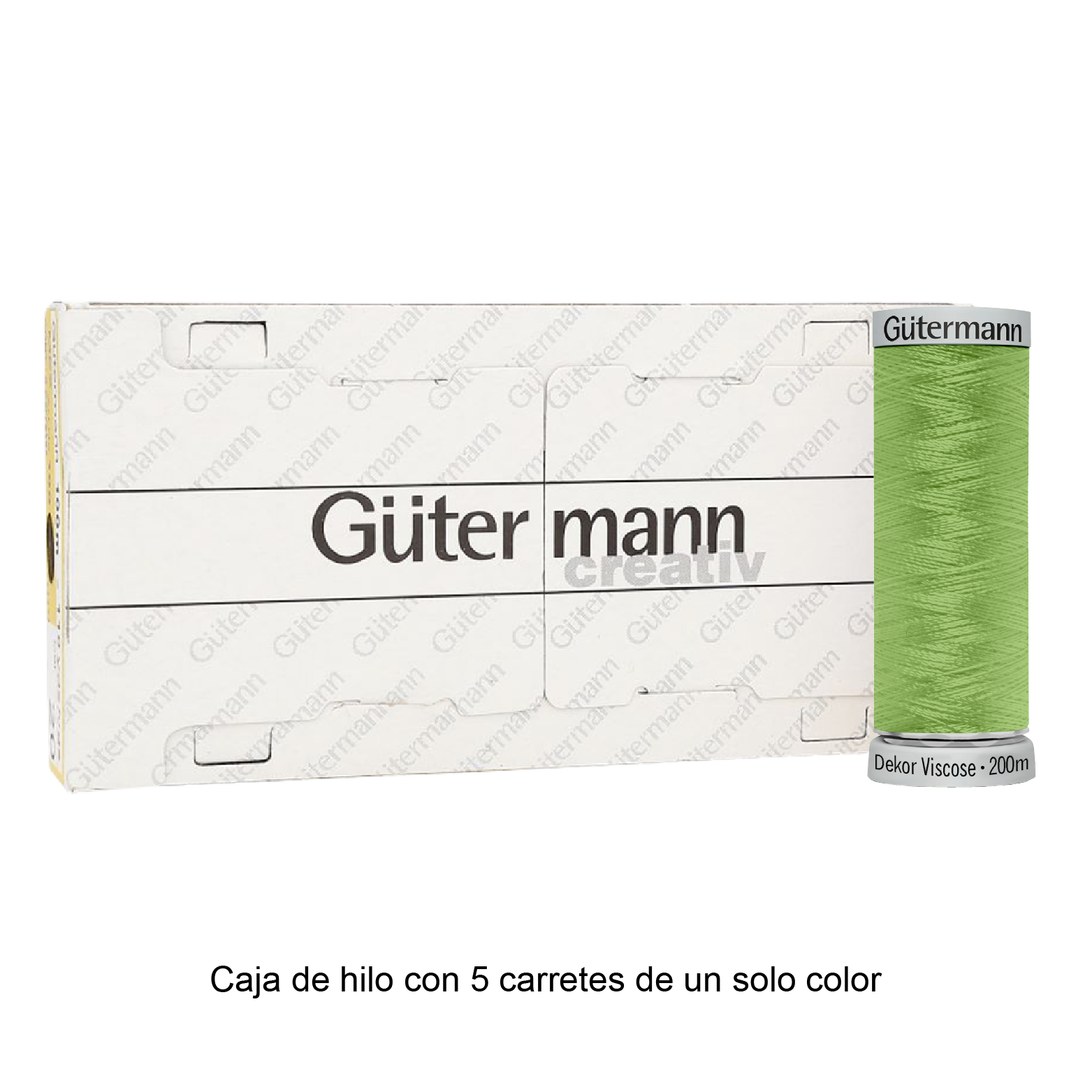 Hilo Gütermann Dekor Viscose de 200m caja con 5 carretes de un color
