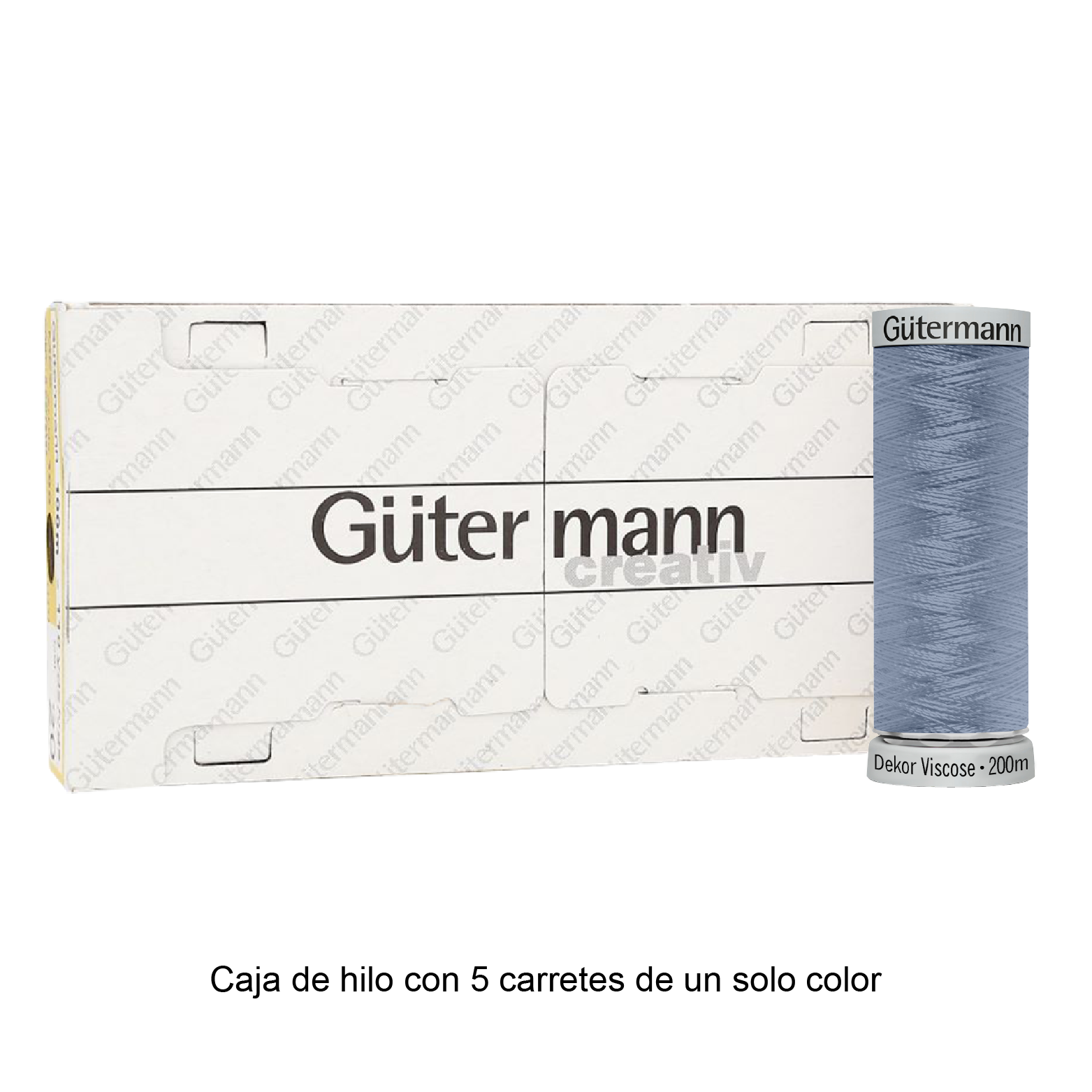 Hilo Gütermann Dekor Viscose de 200m caja con 5 carretes de un color