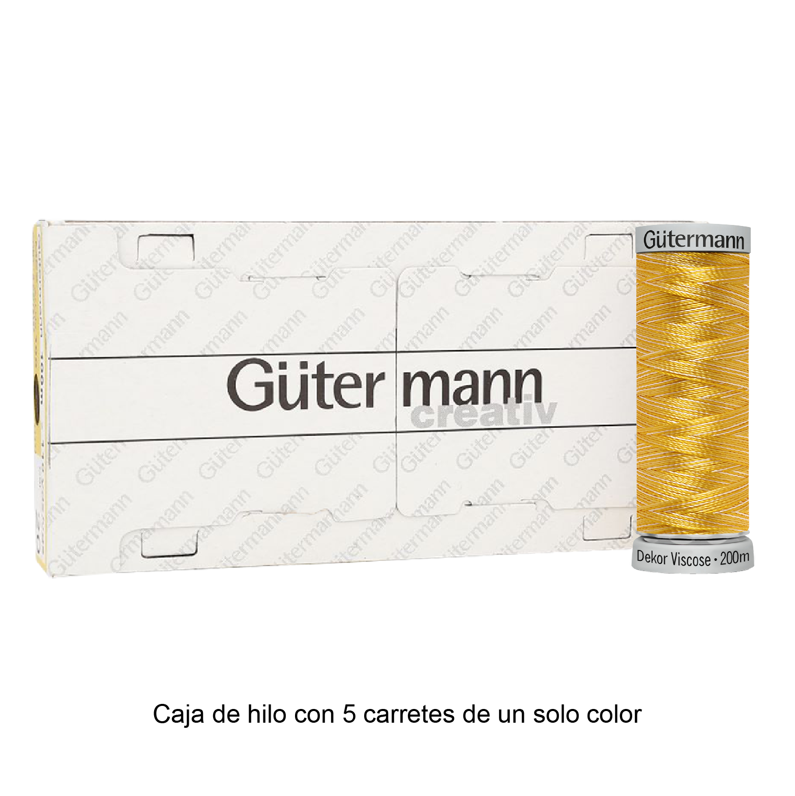 Hilo Gütermann Dekor Viscose de 200m caja con 5 carretes de un color
