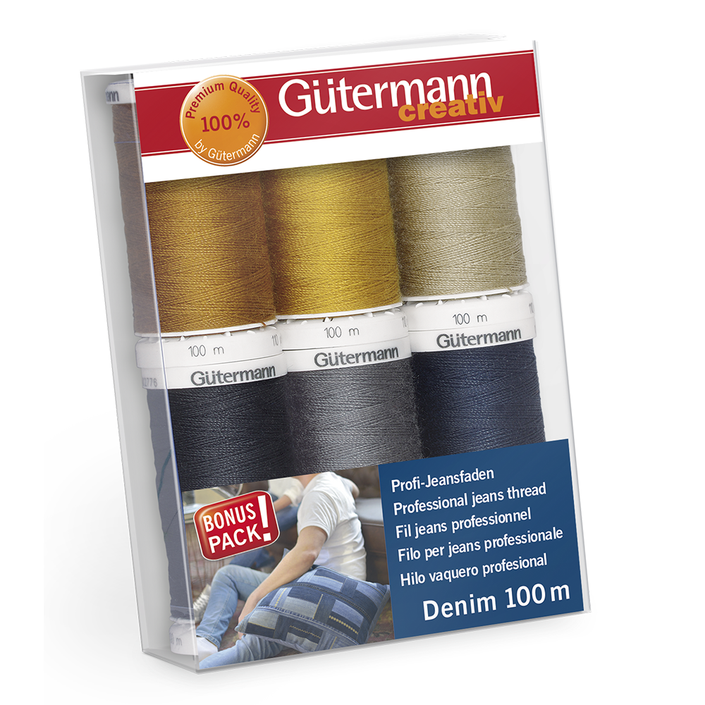 Set de hilo Gütermann Denim para Mezclilla 6 carretes 100mts
