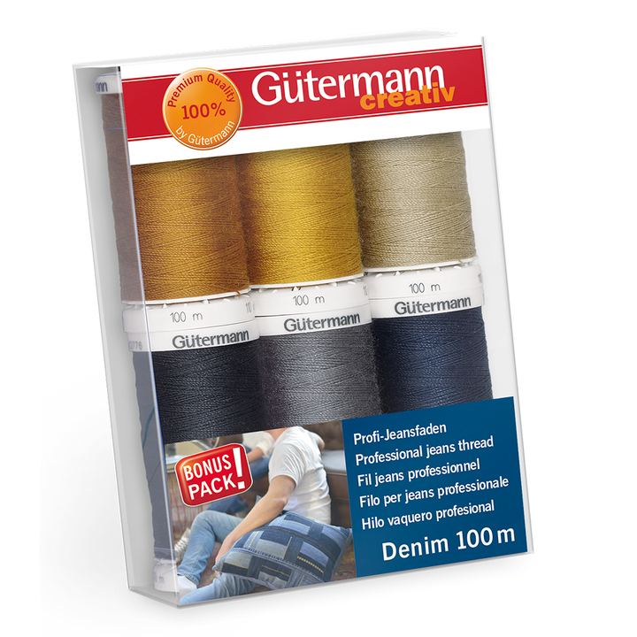 Set de hilo Gütermann Denim para Mezclilla 6 carretes 100mts