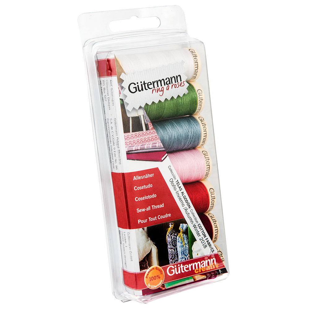 Blister con 7 carretes de hilo Gütermann Coselotodo 100m Colección Otoño Invierno Colores Clásicos