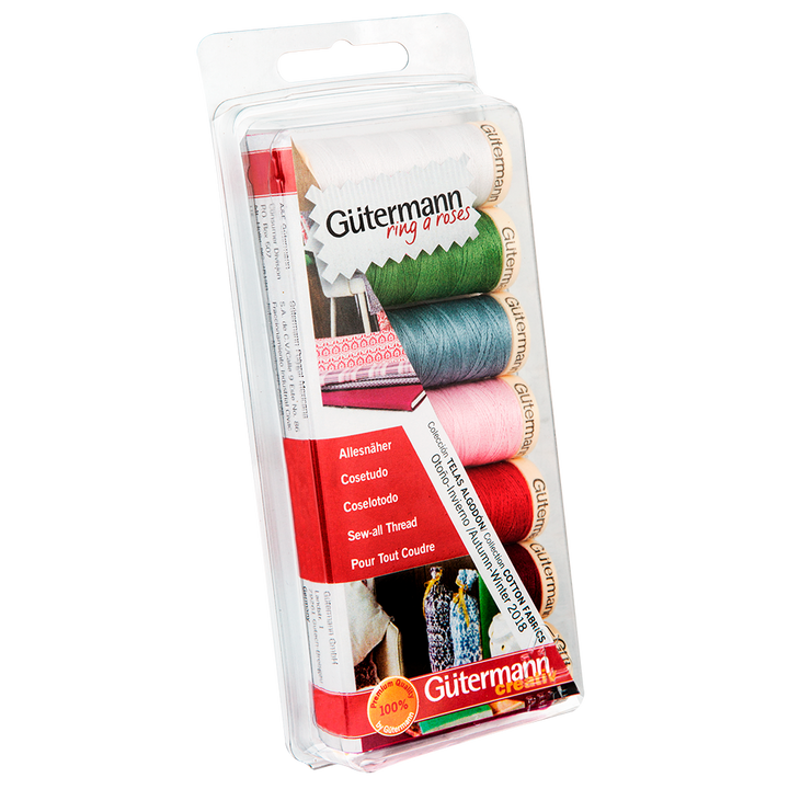 Blister con 7 carretes de hilo Gütermann Coselotodo 100m Colección Otoño Invierno Colores Clásicos