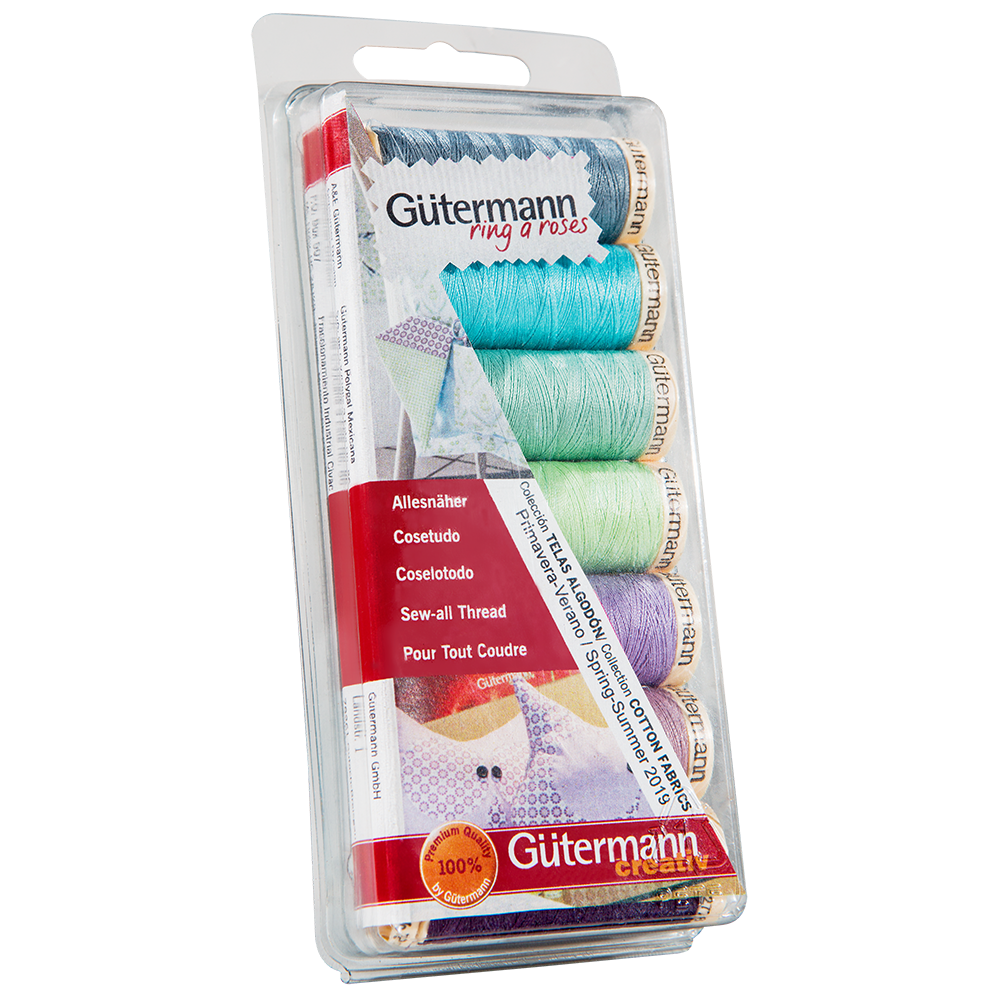 Blister con 7 carretes de hilo Gütermann Coselotodo 100m Colección Primavera Verano