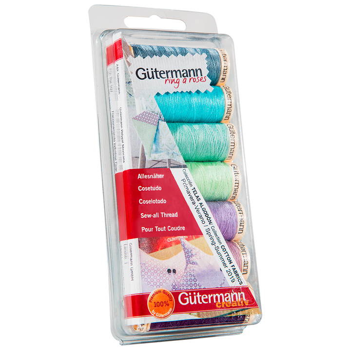 Blister con 7 carretes de hilo Gütermann Coselotodo 100m Colección Primavera Verano