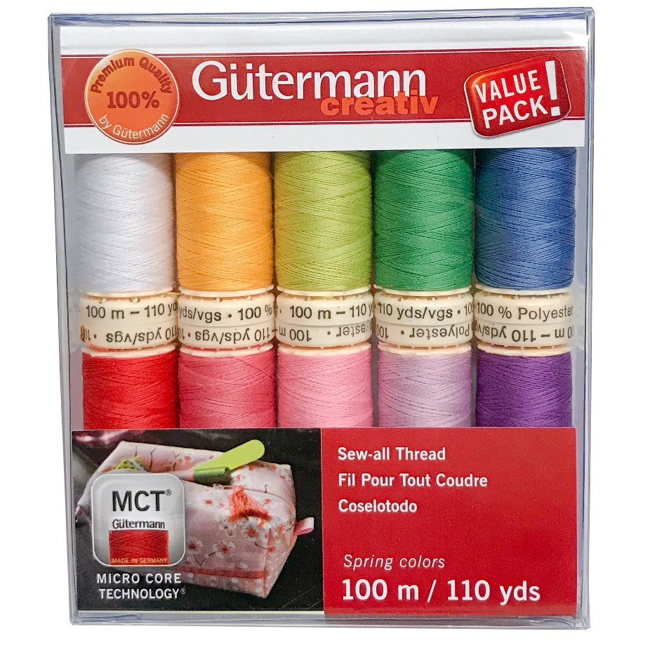 Blister con 10 carretes de hilo Gütermann Coselotodo 100m - Primavera