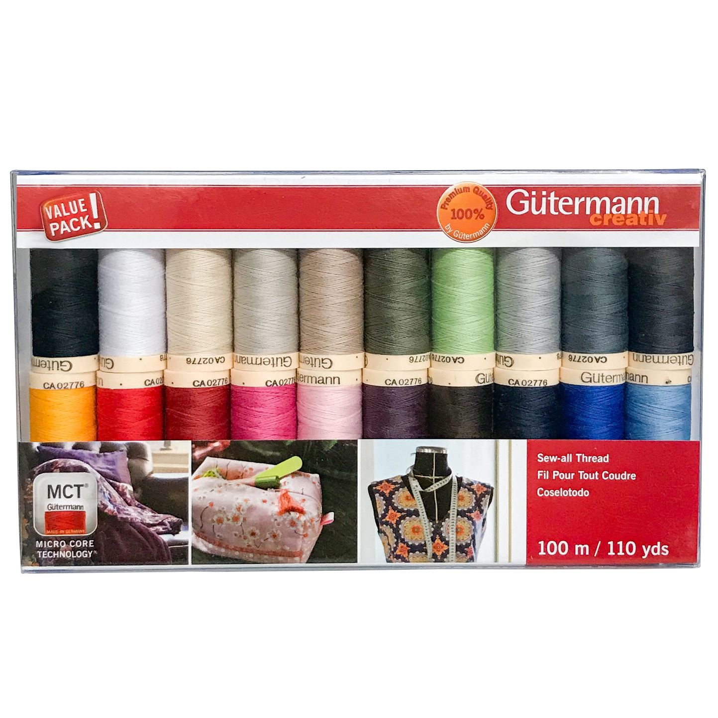 Blister con 20 carretes de hilo Gütermann Coselotodo 100m