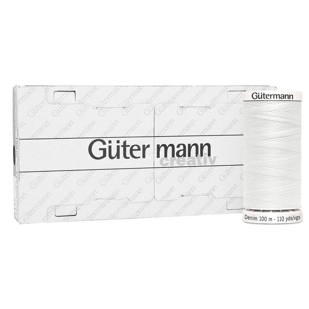 Hilo Gütermann Denim Col. 1016 de 100m caja con 5 carretes