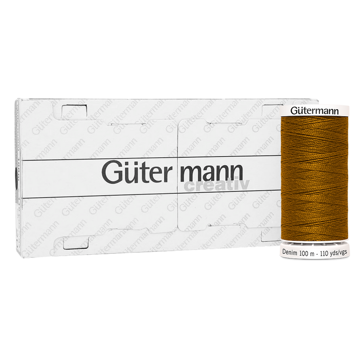 Hilo Gütermann Denim Col. 2040 de 100m caja con 5 carretes