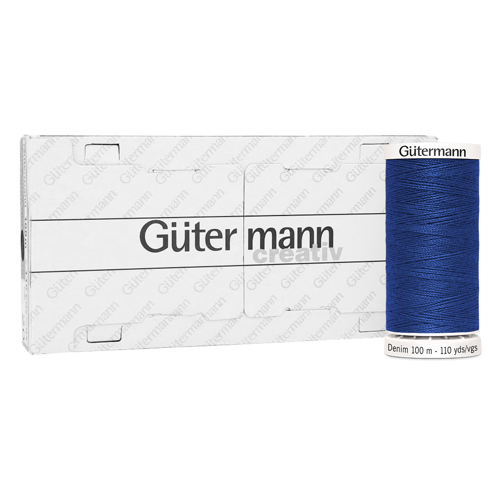 Hilo Gütermann Denim Col. 6756 de 100m caja con 5 carretes