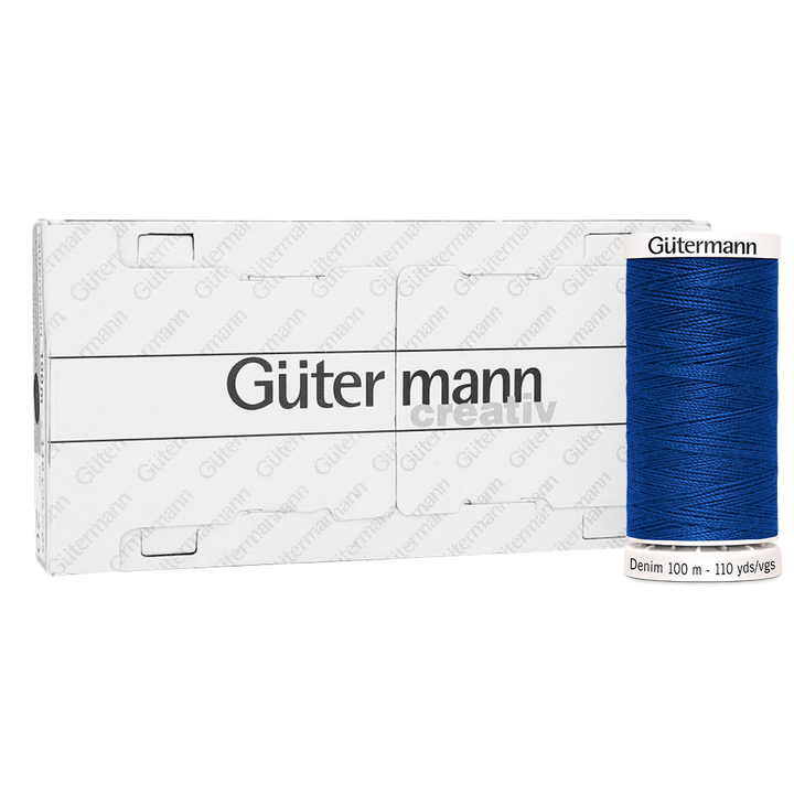 Hilo Gütermann Denim Col. 6756 de 100m caja con 5 carretes