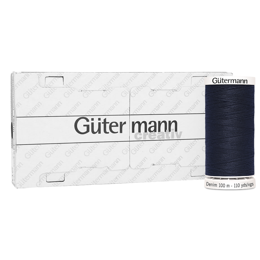 Hilo Gütermann Denim Col. 6950 de 100m caja con 5 carretes
