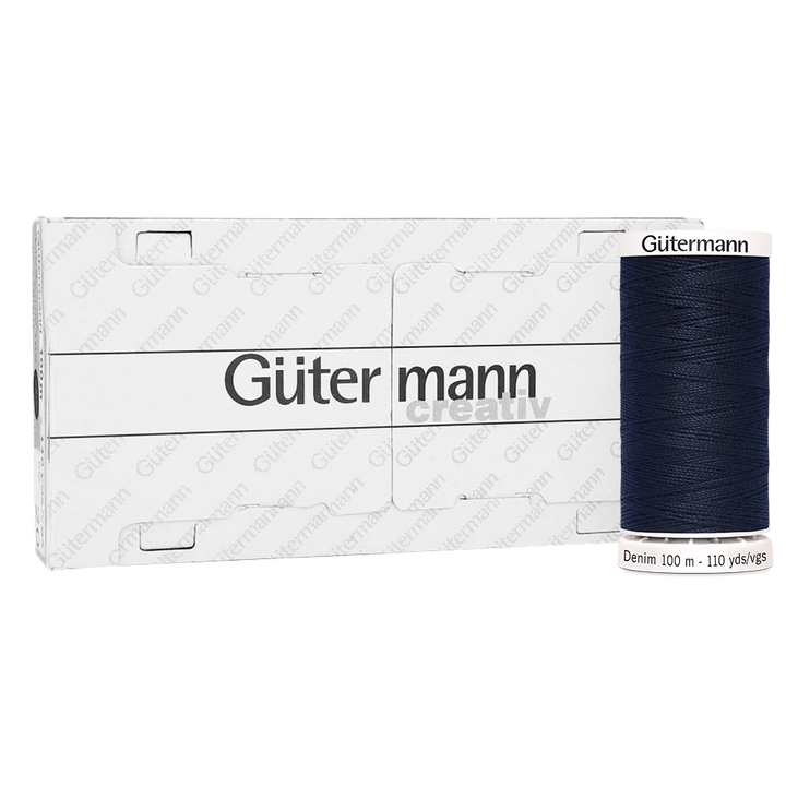 Hilo Gütermann Denim Col. 6950 de 100m caja con 5 carretes