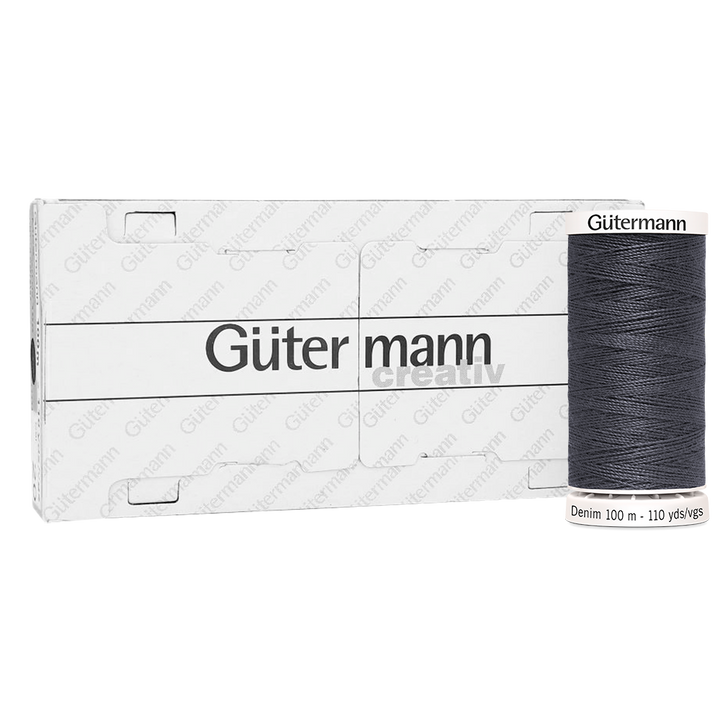 Hilo Gütermann Denim Col. 9455 de 100m caja con 5 carretes