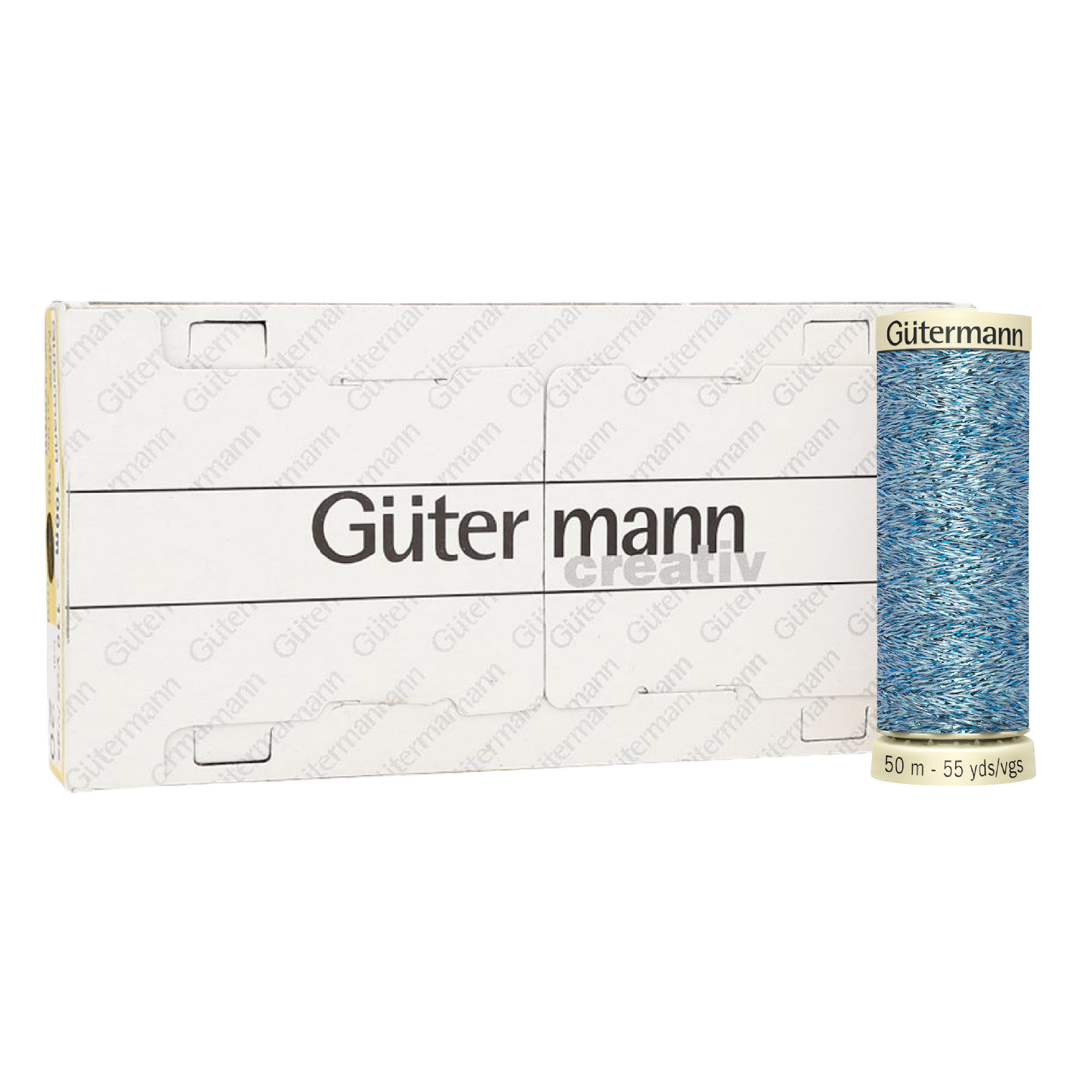 Hilo Gütermann Metalizado Col. 143 de 50m caja con 5 carretes