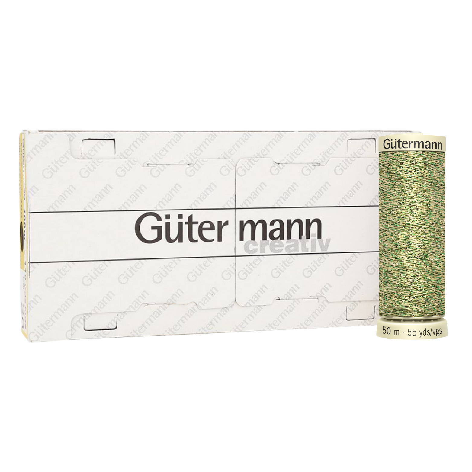 Hilo Gütermann Metalizado Col. 400 de 50m caja con 5 carretes