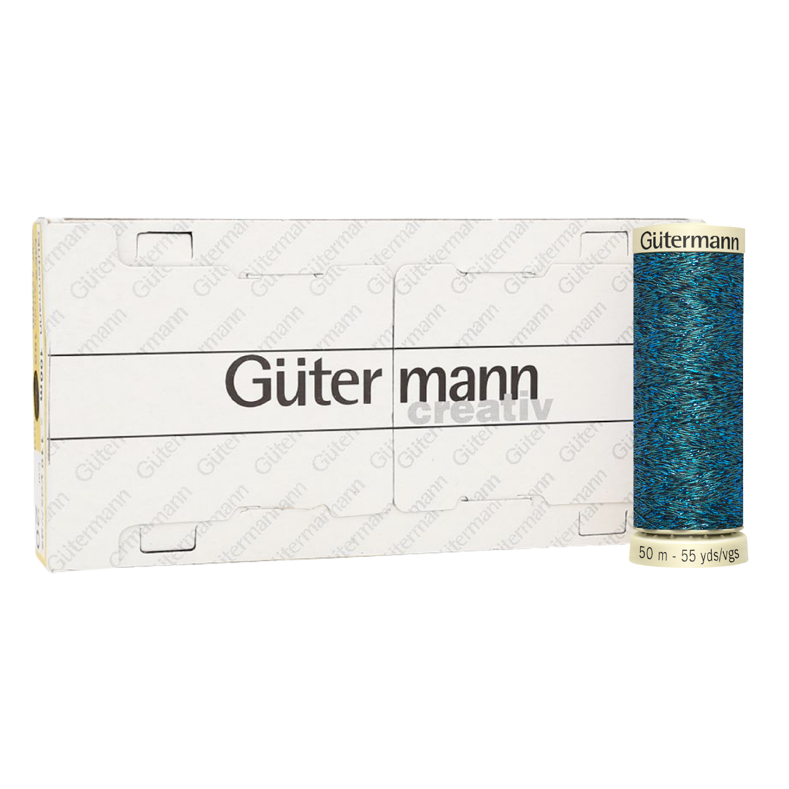 Hilo Gütermann Metalizado Col. 483 de 50m caja con 5 carretes