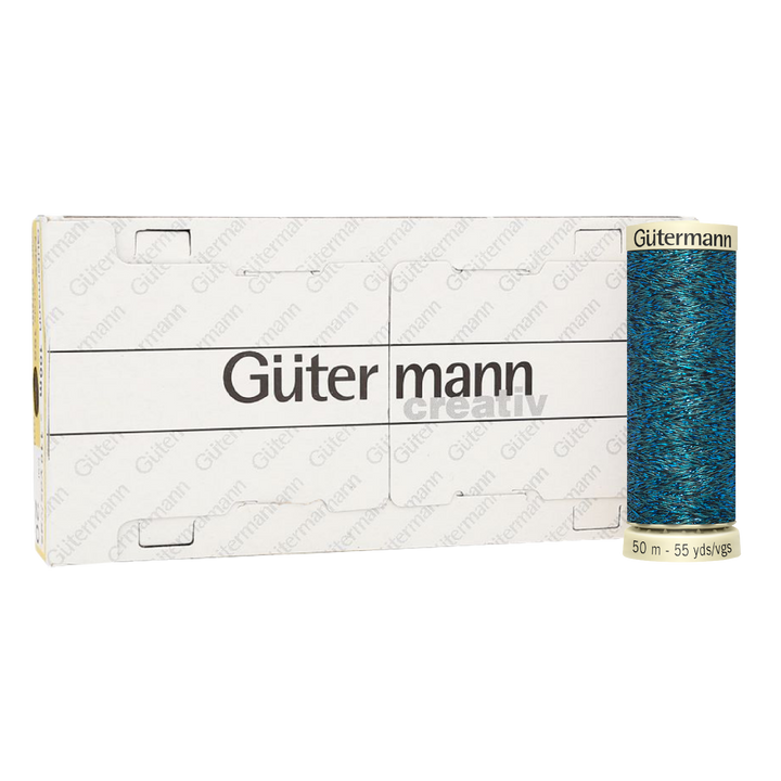 Hilo Gütermann Metalizado Col. 483 de 50m caja con 5 carretes