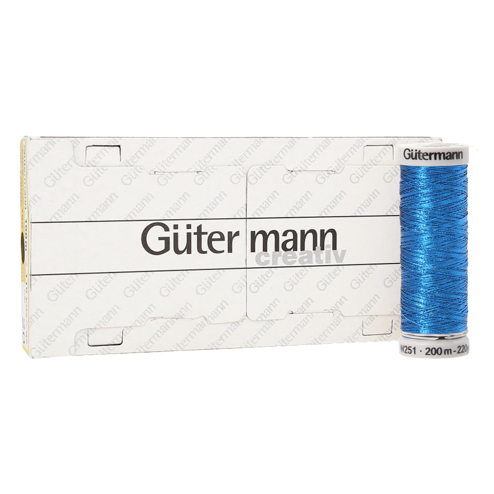 Hilo Gütermann Metalizado Col. 483 de 200m caja con 5 carretes